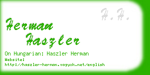 herman haszler business card